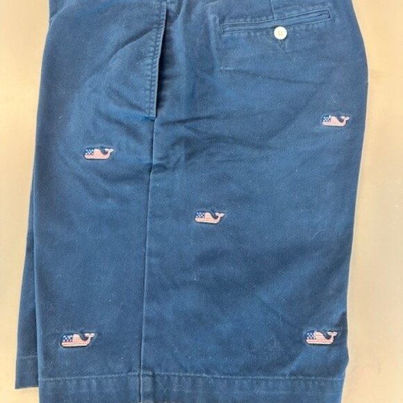 Vineyard Vines US Flag Whale Embroidered Chino Shorts Mens Size 35 - Picture 6 of 7